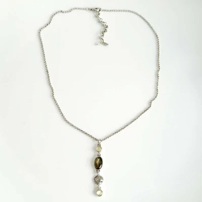 New 18" Lucky Brand Geometric Pendant Necklace Chic Women Party Vacation Jewelry - Image 1 of 4