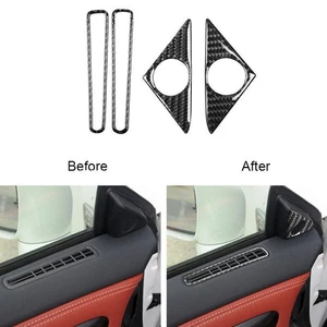 4x Carbon Fiber Loudspeaker + Air Vent Outlet Trim For Nissan GT-R R35 2008-2020 - Picture 1 of 12