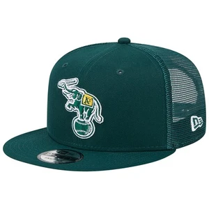 Men's New Era Green Athletics Cooperstown Collection Team Color Trucker 9FIFTY - Picture 1 of 6