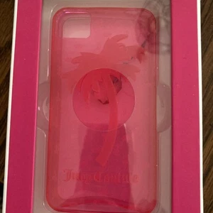 NIB Juicy Couture Neon Pink Gelli iPhone 4/4S Case w Palm Tree & Charm YTRUT284 - Picture 1 of 2