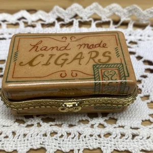 Handgefertigte Zigarren Porzellan aufklappbare Schmuckschatulle - echte Männer rauchen Zigarren - Bild 1 von 7