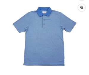 Grand Slam Performance Men's Short Sleeve Golf Polo Blue Black Striped Medium - Picture 1 of 9