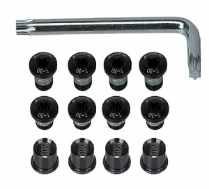 Chainring Bolt Kit FSA Road Triple Chainring Bolt Kit - (12 pieces) Black - Picture 1 of 7
