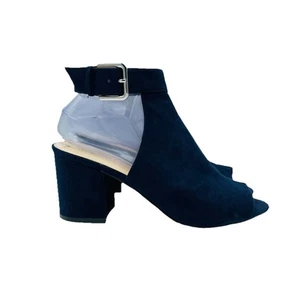 Nine West Damenschuhe Größe 8,5 M marineblaue hochhackige offene Zehenpartie Knöchelriemen-Sandalen - Bild 1 von 12