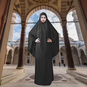 Ramadan 2-Piece Muslim Prayer Caftan Women Abaya Khimar Hijab Dress Islam Robe - Picture 1 of 3