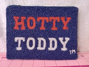 Ole Miss Beaded Makeup Bag HOTTY TODDY Small Pouch, Makeup Pouch, Beaded Pouch - Picture 1 of 6