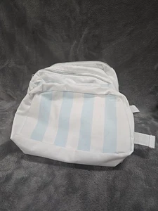 Juego de riñonera/bolso a rayas blanco y aguamarino nuevo con etiquetas**41 - Imagen 1 de 3