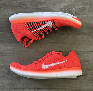 Nike Free RN Flyknit Mens Running Shoes Bright Crimson Red 831069-601 Size 9.5