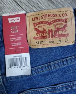 Levi's 511 Boys Slim Fit hip-Ankle Size 8 Reg 24x25 Adjustable Waistband Denim - Picture 1 of 7