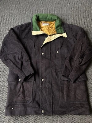 McGregor Wool Coat Size L Men’s Sherpa Jacket Black Overcoat Hooded Vintage - Image 1 of 4