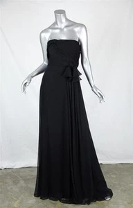 DAVID MEISTER SIGNATURE Black Gown Rouched Corset Bodice Long Dress Formal S NEW - Picture 1 of 8