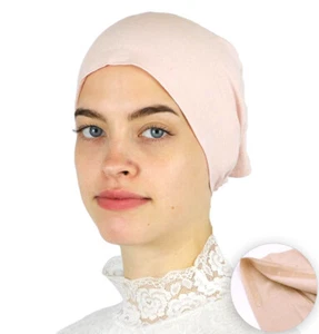 Gorra turca islámica para mujer musulmana Modefa antideslizante gorro de algodón - rubor rosa - Imagen 1 de 4
