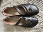 Women Naot Matai Black Brown Suede Leather Mary Jane Shoe Size 38 Barely Worn