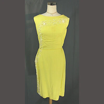 Vestido de Fiesta Formal Cambio Mangas Con Cuentas Floral De Colección Mod MCM S 1960s Foto 1 de 4