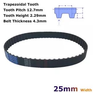 Cinghia distribuzione gomma larghezza 25 mm sincrona tipo H passante perimetro 368,3-3225,8 mm - Foto 1 di 7