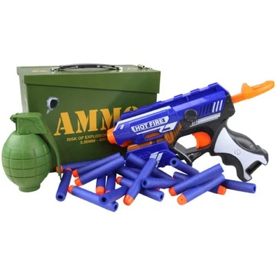 KOMBAT UK KIDS ARMY BLAZE STORM PLAY SET AMMO TIN PISTOL TOY GUN GRENADE BOYS SOLDIER