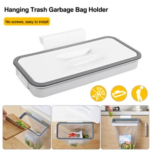 Garbage Bag Holder Under Sink Mounted Cabinet Trash Stand Over The Door Hanger - Picture 1 of 23