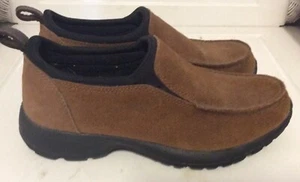 LANDS’ END Women’s Brown Suede Sport Slip-On Loafers Shoes Size 8.5 D - Picture 1 of 5