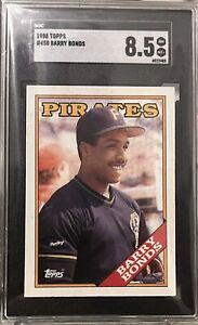 1988 Topps BARRY BONDS *ERROR GREEN COLLAR #450 Pittsburgh Pirates MINT! SGC 8.5