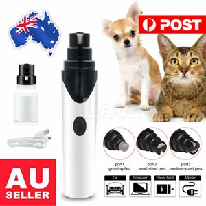 Electric Dog Cat Pet Nail Clippers Nail File Claw Grooming Nail Grinder Trimmer - Picture 1 of 10