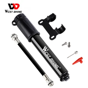 WEST BIKING Portable Bike Bicycle Pump Cycling Tire Tyre Air Inflator Ball Pump - Picture 1 of 25