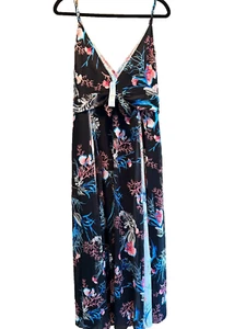 White House Black Market Mix Print Maxi Dress Coral Sea Size 14 NWT - Picture 1 of 3