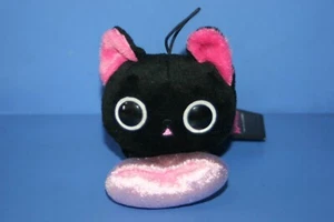 Cojín corazón muñeca peluche mascota gato negro The Gothic World of Nyanpire 10 cm - Imagen 1 de 7