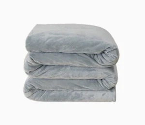 Hiseeme Soft Weighted Blanket for Adults 25 lbs (60”x80”,Queen Size) Minky Grey - Picture 1 of 11