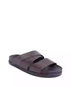 BRUNO MAGLI SAN REMO LEATHER SLIDES SANDALS COLOR BROWN PICK YOUR SIZE - Picture 1 of 6
