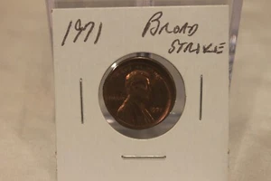 RARE ERROR COIN 1971-P LINCOLN CENT BROADSTRIKE - Bild 1 von 2