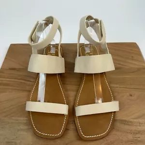 New NWOB Womens Franco Sarto Tanara Ivory Leather Ankle Strap Sandals Size 11 M - Picture 1 of 8