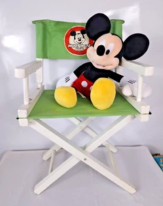 Vintage Walt Disney Mickey Mouse Club Kindergröße Holz klappbarer Regiestuhl grün - Bild 1 von 13