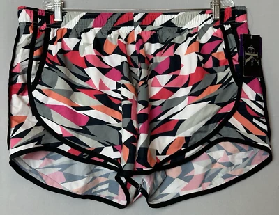 Calvin Klein Shorts Womens XXL Pink Orange Black Running Pockets Quick Dry  - Image 1 of 4