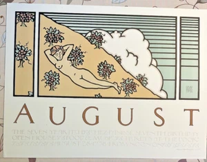 David Lance Goines signed Artist Proof (#74) CHEZ PANISSE 7th BIRTHDAY (AUGUST): - Picture 1 of 13