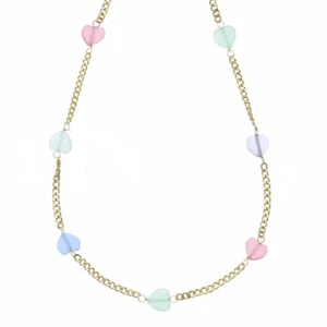 Halskette Gelbgold 18 Karat mit Steinen farbig Damen Frauen - Bild 1 von 1