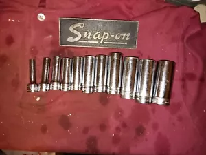 Snap On 3/8"dr Deep Socket Set 1/4"-7/8" 12pt 11pcs - Picture 1 of 4
