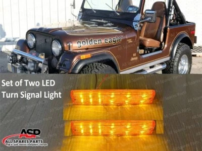 For Jeep Cherokee CJ5/6/7 J10/20 Pickup LED Front Rear Side Marker Lights Smoked - Image 1 of 4