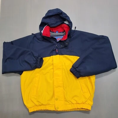 Dunbrooke Sport Windbreaker Jacket Mens L Blue Yellow Colorblock Canon VTG 90s - Image 1 of 4