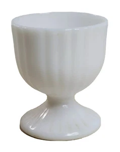 White Milk Glass Raised Pedestal Bowl 4 5/8” Tall 4” Wide - Picture 1 of 9