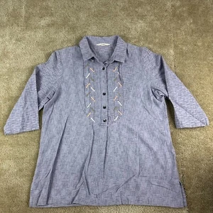 Marketplace Handwork of India Medium Top Boho Peasant Hippy violet Cotton Blouse - Picture 1 of 14