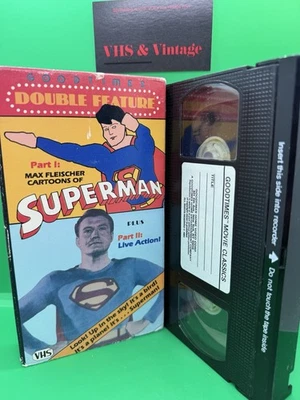 Superman Double Feature VHS 1986 Good Times Release Animated + Live Action - Image 1 of 4