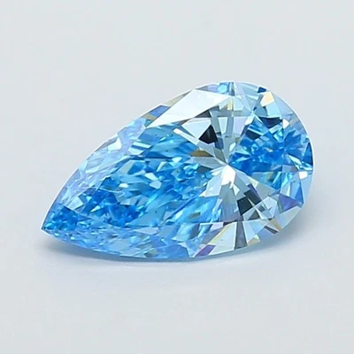 Lab Diamond 2.00 Ct Pear Shape Lab IGI Diamond Fancy Vivid Blue Color VS2 - Image 1 of 4