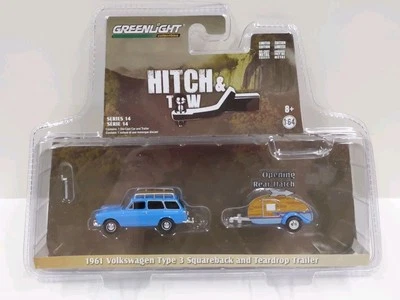 Remolque Greenlight Hitch & Tow S14 1:64 1961 VW Tipo 3 Squareback y Lágrima Foto 1 de 4