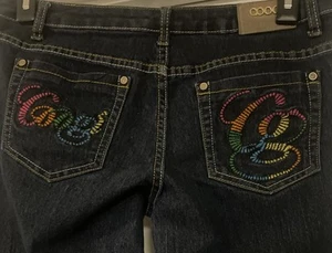 Coogi bestickt Regenbogen Print mit Patches Denim Jeans Größe 11/12 - Bild 1 von 6