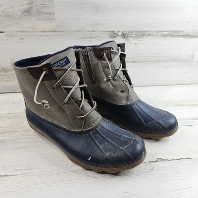 Botas de lluvia Sperry Syren para mujer 11 grises de goma golfo al tobillo botas de pato STS80525 Foto 1 de 4