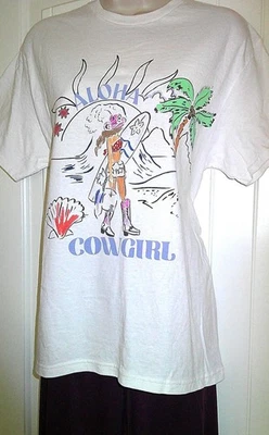 Nasty Gal, ALOHA COWGIRL Graphic T-Shirt, Short Sleeve, Crew Neck, S, EUC — 第 1/4 张图片