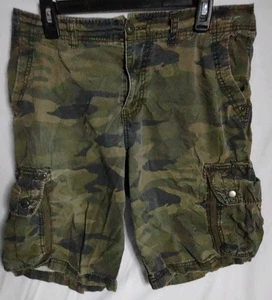 Mossimo Supply Co Cargo Shorts Herren 32 Camouflage Grün Baumwolle Outdoor - Bild 1 von 6