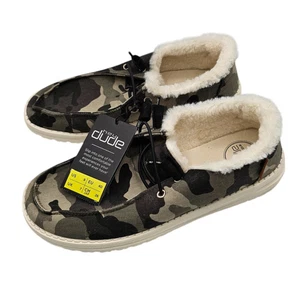 Hey Dude Wendy Camo Sherpa Slip On Shoes Womens Sz 9 NEW Green Brown - Picture 1 of 6