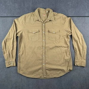 Camicia Levi’s uomo XL beige manica lunga perla bottoni a pressione western casual - Foto 1 di 6