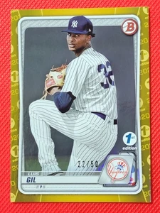 2020 Bowman 1st Edition Luis Gil Goid Foil /50 #BFE-132 NY Yankees - Picture 1 of 2